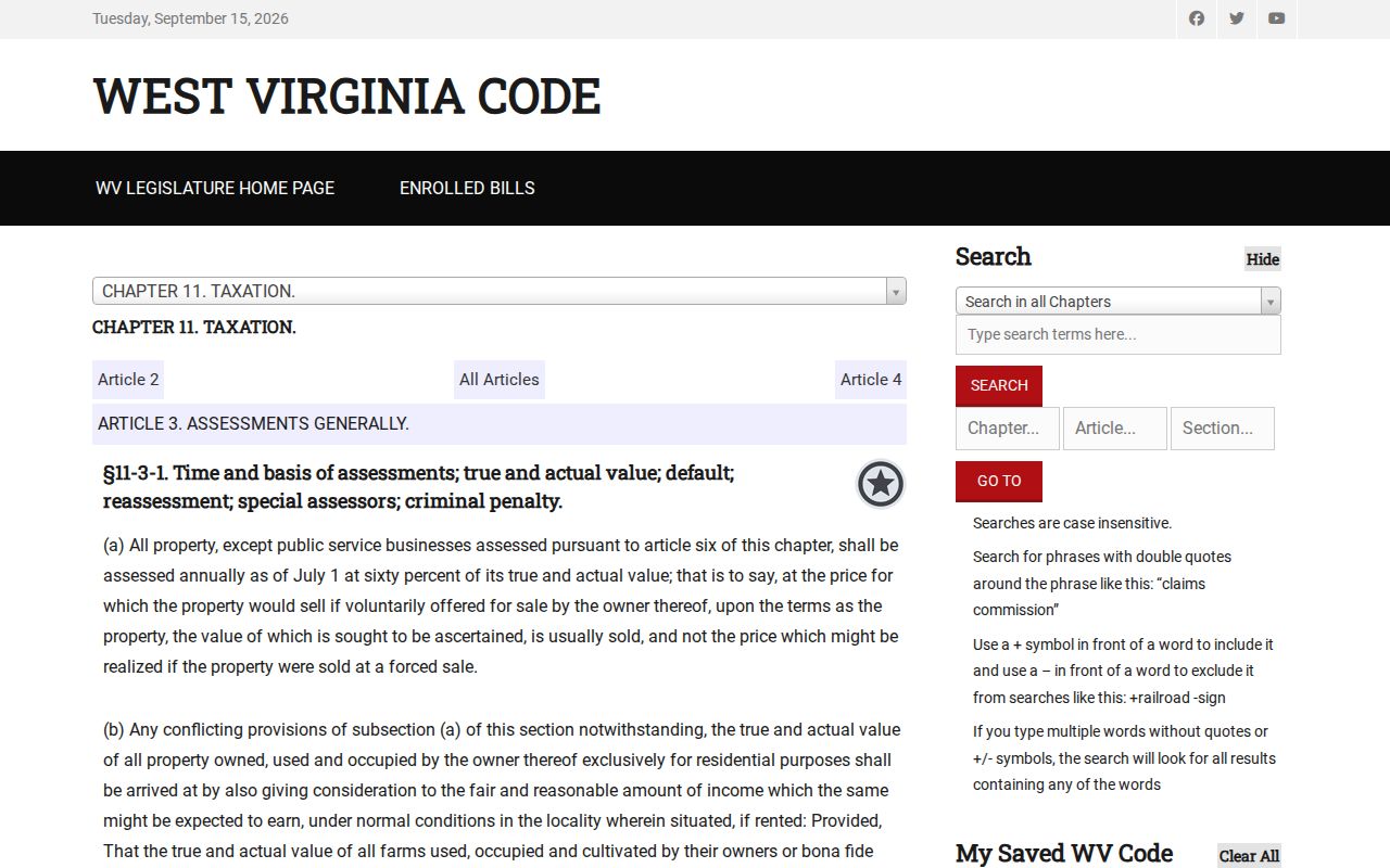 Marshall County property records: West Virginia statutory July 1 assessment and 60 percent basis