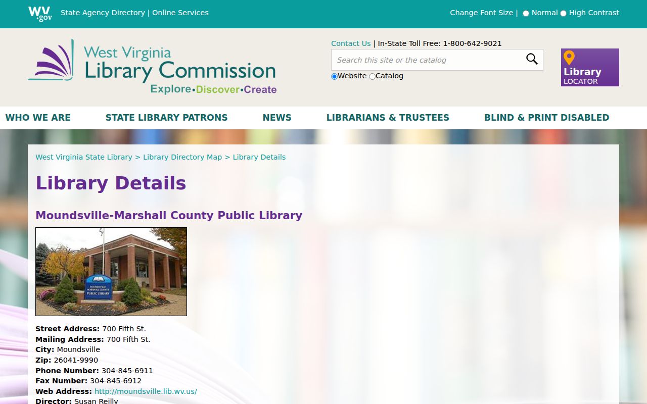 Marshall County property records: Moundsville-Marshall County Public Library listing and local history