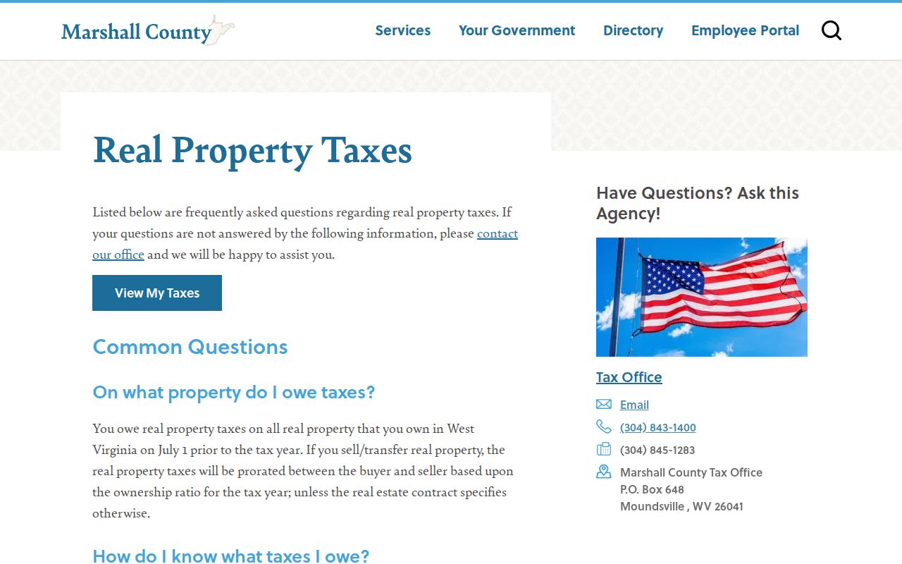 Marshall County property records: Sheriff real property tax dates, discounts, delinquency, and lien sale