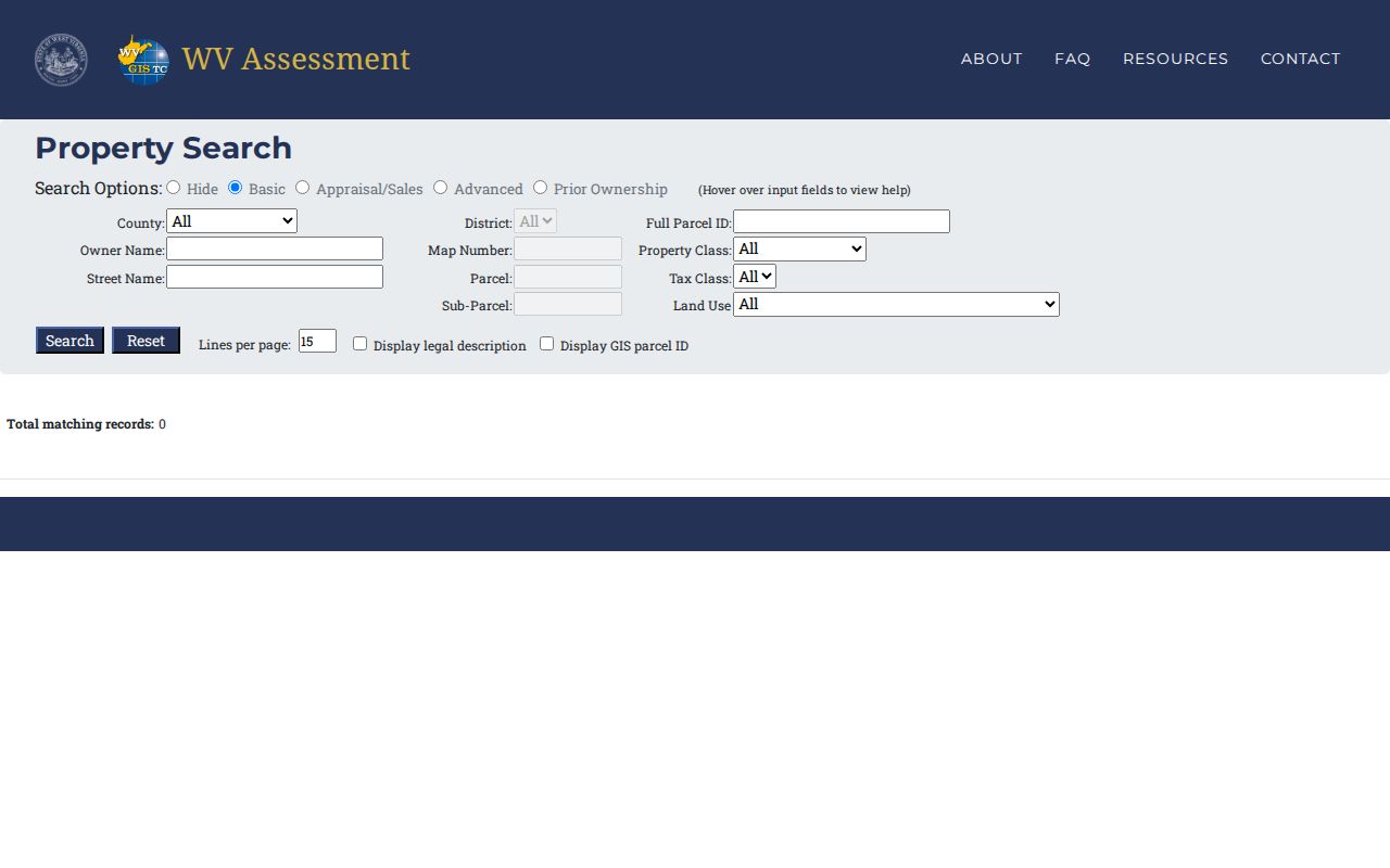 Marshall County property records: WV assessment owner, street, parcel, sales, and building filters